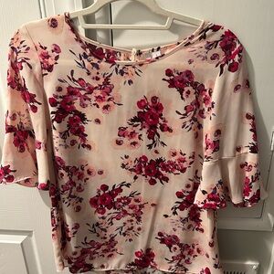 Elle Pink Floral Blouse